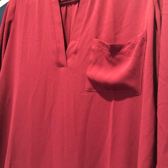 Burgundy high low Lush blouse - Picture 4 of 4